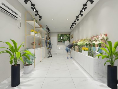 现代花店3D模型下载